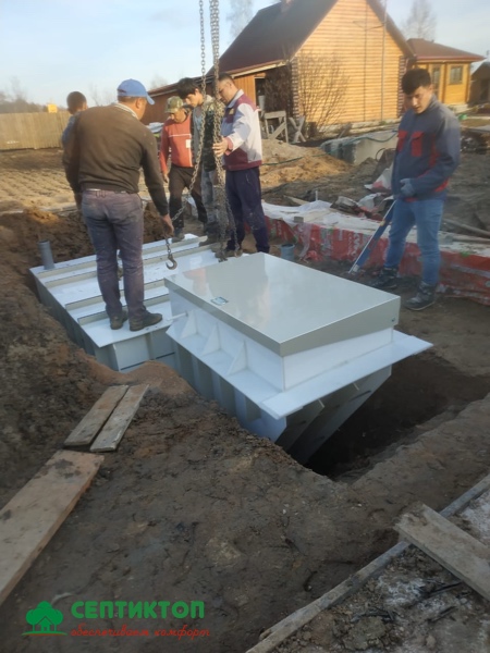 Монтаж пластикового погреба Рус Б-5